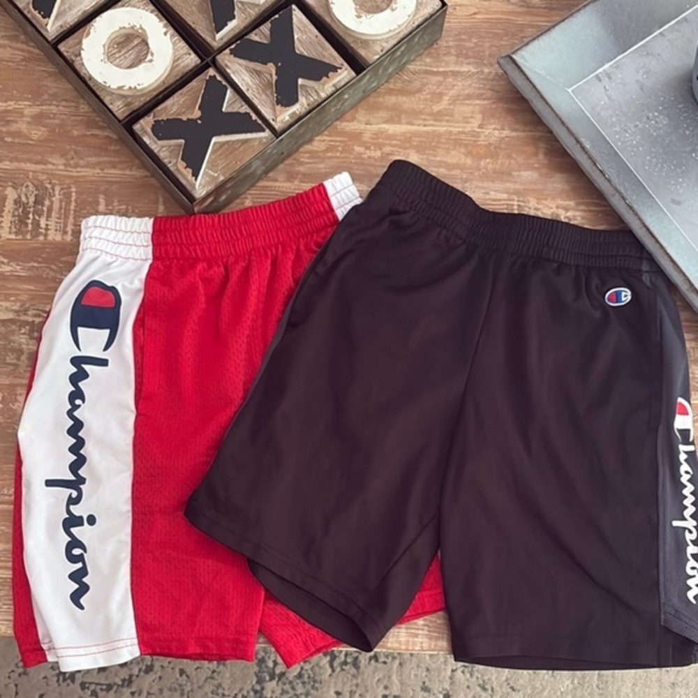 Champion Athletic Red and Black Shorts Soft Cotton Blend